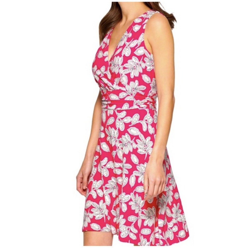 Tommy Hilfiger Pink White Paisley Jersey Shift Dress 8P Petite NWT P2CJ114B